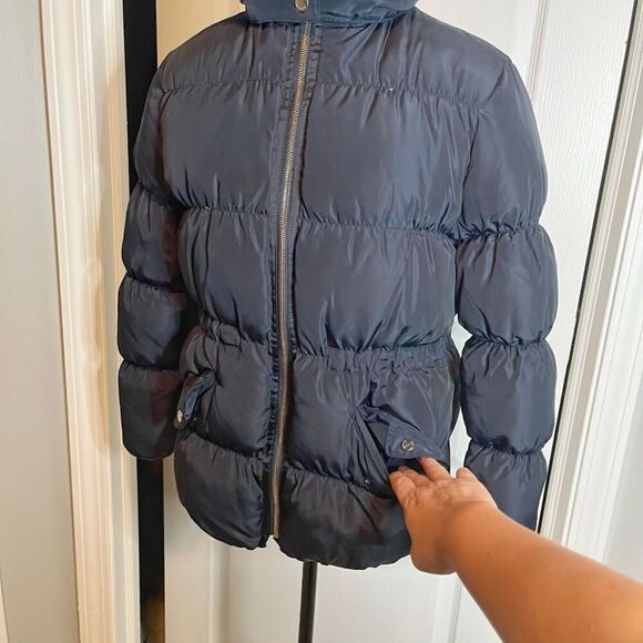 Massimo Dutti Made in Italy Duck Down Sports Hooded Zip Pocket Puffer Coat - Picture 10 of 15